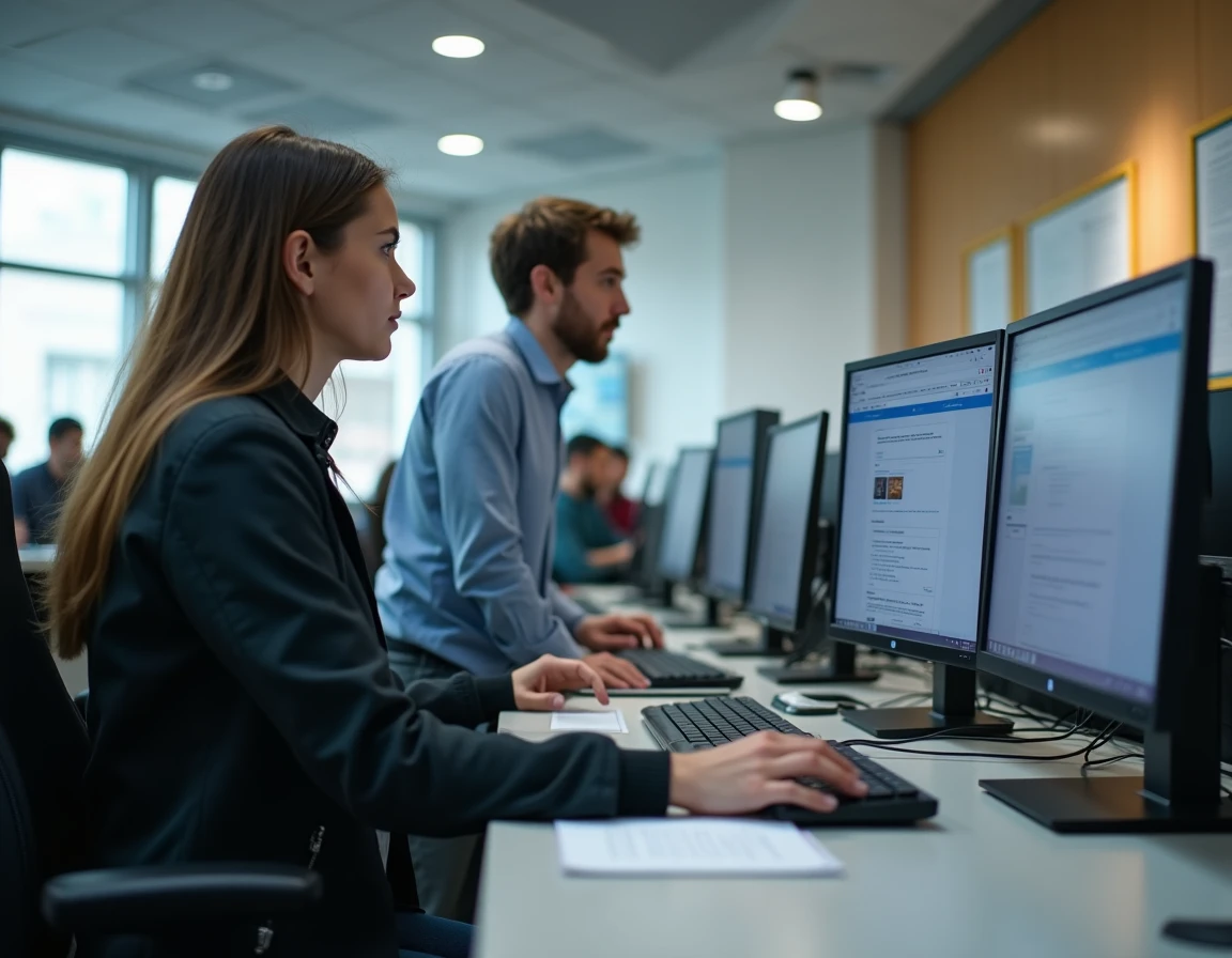 Étudiante demandant de l'aide au service informatique de l'université pour réinitialiser son mot de passe ENT