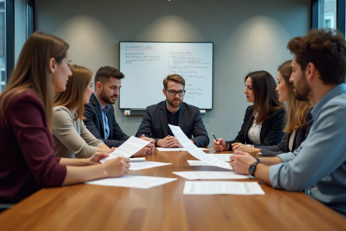 Groupe de professionnels lors d