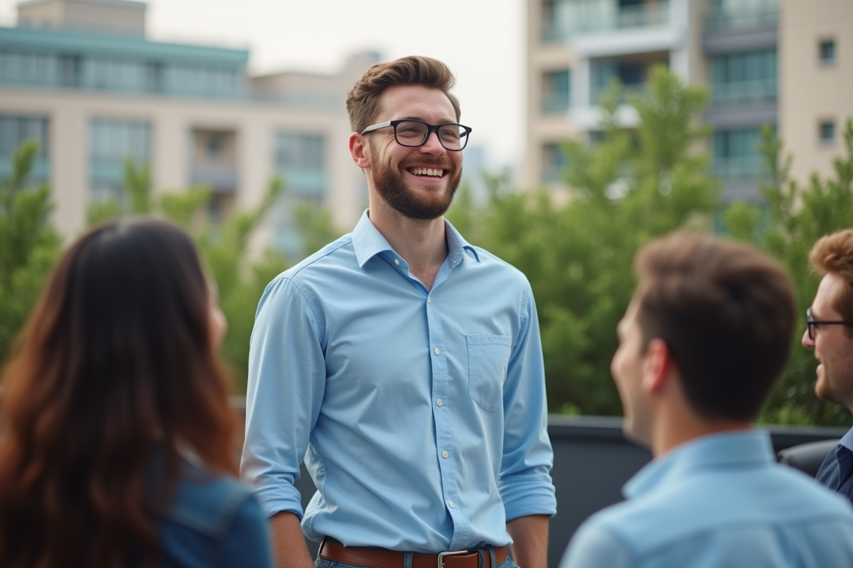 Jeune homme souriant lors d