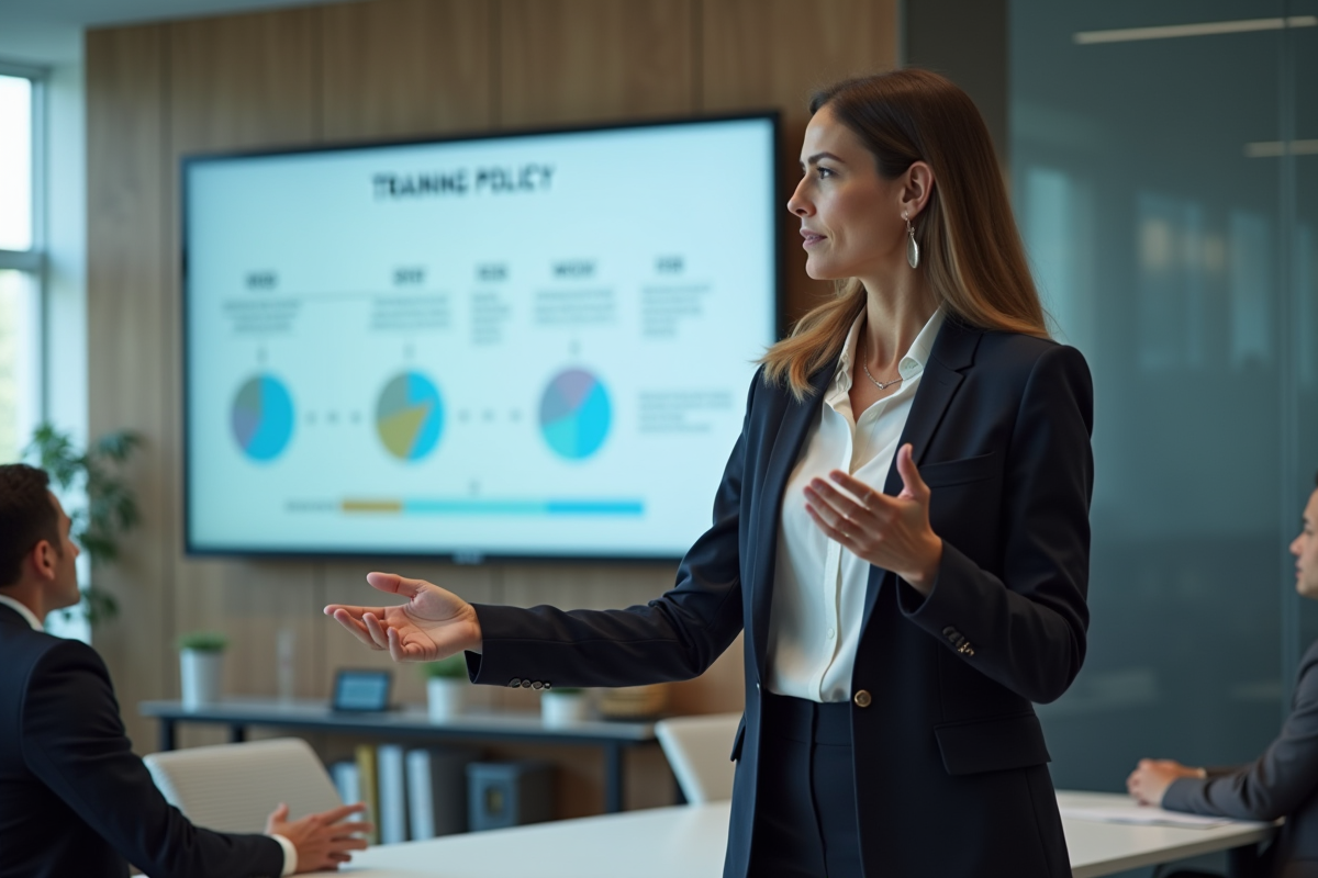 Manager HR présentant une formation devant ses employés