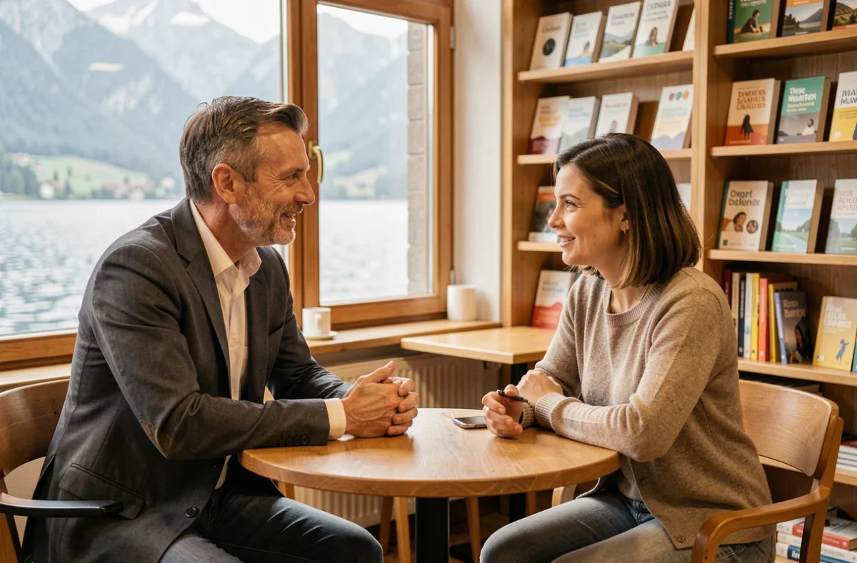 Professionnel en cours d'anglais individuel avec une instructrice dans une école de langues à Annecy, Haute-Savoie, avec Phileas World