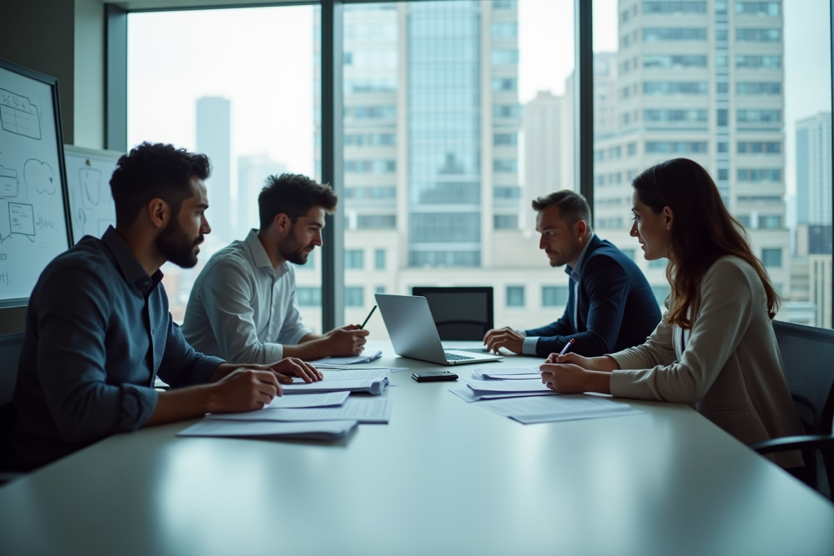 Groupe de personnes diverses collaborant autour d