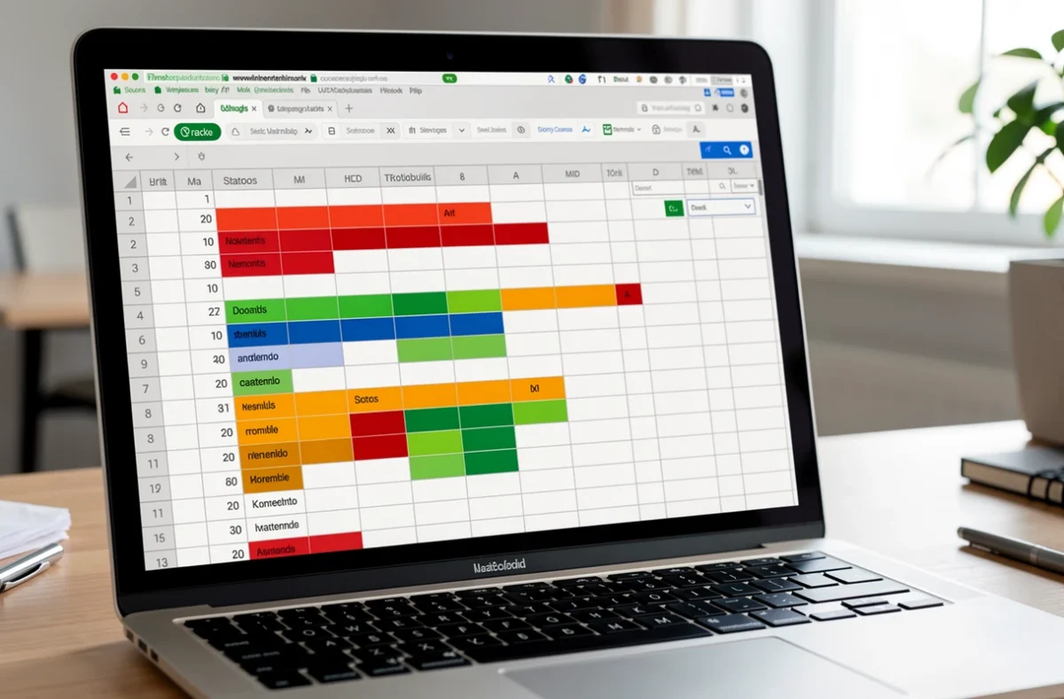 Tableur Excel avec statuts colorés pour suivre les candidats